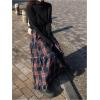 imageSOLY HUX Womens Plaid Maxi Skirt Elastic High Wasited Tiered Ruffle A Line Flowy Long SkirtsRed Plaid