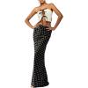 imageSOLY HUX Womens Polka Dots Maxi Skirts Fishtail Bodycon Long Skirts Elegant Going Out OutfitsBlack Polka Dots