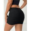imageSOLY HUX Womens Y2k Ruched Mini Skirt Mesh Elastic Waist Bodycon Skirts Going Out OutfitPlain Black