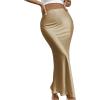 imageSOLY HUX Womens Maxi Skirt High Waisted Fishtail Bodycon Elegant Long SkirtsPlain Gold
