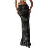 imageSOLY HUX Womens Polka Dots Maxi Skirts Fishtail Bodycon Long Skirts Elegant Going Out OutfitsBlack Polka Dots