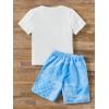 imageSOLY HUX Boys Boho Paisley Print Short Sleeve T Shirt and Shorts Set 2 Piece OutfitsBlue and White Paisley