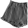 imageSOLY HUX Toddler Girls Plaid Shorts Elastic Waist Wide Leg Ruffle Hem Loose Casual Summer ShortsBlack Plaid