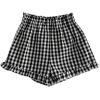 imageSOLY HUX Toddler Girls Plaid Shorts Elastic Waist Wide Leg Ruffle Hem Loose Casual Summer ShortsBlack Plaid