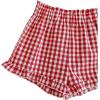 imageSOLY HUX Toddler Girls Plaid Shorts Elastic Waist Wide Leg Ruffle Hem Loose Casual Summer ShortsRed Plaid