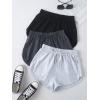 imageSOLY HUX Womens Drawstring Elastic Waist Summer Lounge Mini Shorts 3 Packs Running Short PantsBlack Grey White