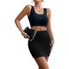 imageSOLY HUX Womens Elastic High Waist Bodycon Pencil Mini Skirt Black Milk Fiber M