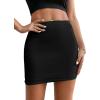 imageSOLY HUX Womens Elastic High Waist Bodycon Pencil Mini Skirt Black Milk Fiber M