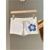 imageSOLY HUX Womens Floral Print Skinny Mini Shorts Tie Front Elastic Waist Casual Summer Short PantsWhite Blue Floral