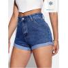 imageSOLY HUX Womens High Waisted Straight Leg Jean Shorts Casual Summer Denim Short PantsDark Wash