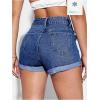 imageSOLY HUX Womens High Waisted Straight Leg Jean Shorts Casual Summer Denim Short PantsDark Wash