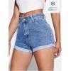 imageSOLY HUX Womens High Waisted Straight Leg Jean Shorts Casual Summer Denim Short PantsLight Wash