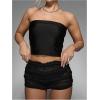 imageSOLY HUX Womens Lace Ruffle Micro Shorts Y2k Elastic Low Rise Sheer Layered Mini Shorts Going Out Party ClubwearPlain Black