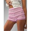 imageSOLY HUX Womens Lace Ruffle Micro Shorts Y2k Elastic Low Rise Sheer Layered Mini Shorts Going Out Party ClubwearPlain Pink