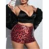 imageSOLY HUX Womens Leopard Print Sparkly Sequin Shorts Y2k Low Rise Party Club Booty ShortsRed Leopard
