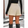imageSOLY HUX Womens PU Leather Shorts Twist High Waisted Asymmetrical Hem ShortsPure Apricot