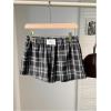 imageSOLY HUX Womens Plaid Pajama Shorts Elastic Low Rise Y2k Casual Summer Sleep Pj Lounge ShortsBlack and White Plaid