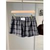 imageSOLY HUX Womens Plaid Pajama Shorts Elastic Low Rise Y2k Casual Summer Sleep Pj Lounge ShortsBlue Plaid