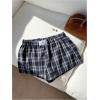 imageSOLY HUX Womens Plaid Pajama Shorts Elastic Low Rise Y2k Casual Summer Sleep Pj Lounge ShortsBlue Plaid