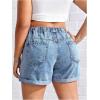imageSOLY HUX Womens Plus Size Drawstring Elastic Waist Denim Shorts Straight Leg Casual Summer Short JeansLight Wash