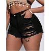 imageSOLY HUX Womens Plus Size Ripped Denim Shorts Casual Summer High Waisted Skinny Jean ShortsPure Black