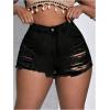 imageSOLY HUX Womens Plus Size Ripped Denim Shorts Casual Summer High Waisted Skinny Jean ShortsPure Black