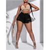 imageSOLY HUX Womens Plus Size Ripped Denim Shorts Casual Summer High Waisted Skinny Jean ShortsPure Black