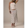 imageSOLY HUX Womens Polka Dots Midi Skirt Low Rise Summer Casual Going Out SkirtsWhite Polka Dots