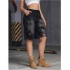 imageSOLY HUX Womens Ripped Denim Shorts Y2k Distressed Wide Leg Raw Hem Summer Bermuda ShortsPlain Black