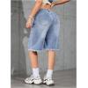 imageSOLY HUX Womens Ripped Denim Shorts Y2k Distressed Wide Leg Raw Hem Summer Bermuda ShortsPure Light Blue