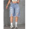 imageSOLY HUX Womens Ripped Denim Shorts Y2k Distressed Wide Leg Raw Hem Summer Bermuda ShortsPure Light Blue