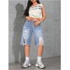 imageSOLY HUX Womens Ripped Denim Shorts Y2k Distressed Wide Leg Raw Hem Summer Bermuda ShortsPure Light Blue