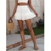 imageSOLY HUX Womens Ruffle Shorts Shirred Elastic High Waisted Layered Wide Leg Summer ShortsPure White