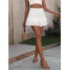 imageSOLY HUX Womens Ruffle Shorts Shirred Elastic High Waisted Layered Wide Leg Summer ShortsPure White