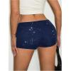 imageSOLY HUX Womens Sequin Shorts Elastic Low Rise Y2k Party Streetwear Mini ShortsPure Dark Blue
