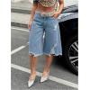 imageSOLY HUX Womens Summer Ripped Denim Shorts Y2k Wide Leg Baggy Cropped Jeans Capris PantsLight Blue