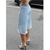 imageSOLY HUX Womens Summer Ripped Denim Shorts Y2k Wide Leg Baggy Cropped Jeans Capris PantsPlain Light Blue