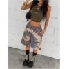 imageSOLY HUX Womens Summer Tie Dye Shorts Elastic Waist Wide Leg Loose Sports Bermuda Shorts StreetwearGrey Multi