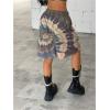 imageSOLY HUX Womens Summer Tie Dye Shorts Elastic Waist Wide Leg Loose Sports Bermuda Shorts StreetwearGrey Multi