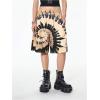 imageSOLY HUX Womens Summer Tie Dye Shorts Elastic Waist Wide Leg Loose Sports Bermuda Shorts StreetwearKhaki Multi