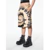 imageSOLY HUX Womens Summer Tie Dye Shorts Elastic Waist Wide Leg Loose Sports Bermuda Shorts StreetwearKhaki Multi