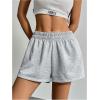 imageSOLY HUX Womens Sweat Shorts 2 Packs Elastic Waist Running Workout Mini Shorts Summer OutfitsWhite and Grey