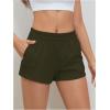 imageSOLY HUX Womens Sweat Shorts Casual Summer Elastic High Waist Running Lounge Shorts with PocketsArmy Green