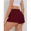 imageSOLY HUX Womens Sweat Shorts Casual Summer Elastic High Waist Running Lounge Shorts with PocketsPlain Burgundy