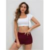 imageSOLY HUX Womens Sweat Shorts Casual Summer Elastic High Waist Running Lounge Shorts with PocketsPlain Burgundy
