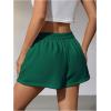 imageSOLY HUX Womens Sweat Shorts Casual Summer Elastic High Waist Running Lounge Shorts with PocketsPlain Green