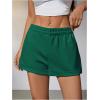 imageSOLY HUX Womens Sweat Shorts Casual Summer Elastic High Waist Running Lounge Shorts with PocketsPlain Green
