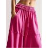 imageSOLY HUX Womens Wide Leg Baggy Sweatpants Acid Wash Drawstring Elastic Waist Palazzo Long Pants with PocketsPlain Pink