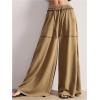 imageSOLY HUX Womens Wide Leg Baggy Sweatpants Acid Wash Drawstring Elastic Waist Palazzo Long Pants with PocketsPure Brown