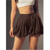 imageSOLY HUX Womens Y2k Bubble Shorts High Waisted Puffy Balloon Summer Mini Shorts with PocketsPure Coffee Brown